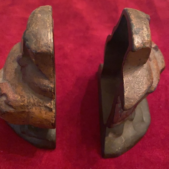 Antique CAST IRON Bookends NAUTICAL Signed and numbered Spaniard Ships - Picture 4 of 10